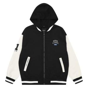 에꼴리에 세이브존03 후드 착탈 유니 바시티 점퍼 24C1102-BK