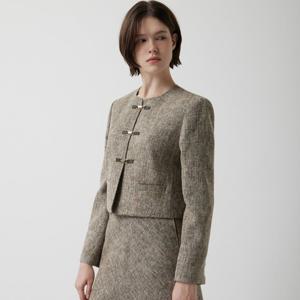 [주크] 버클 디테일 트위드 자켓