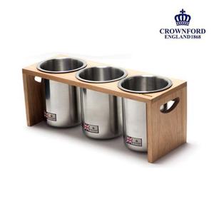 크라운포드 체스터 스텐레스 수저통 3구 수저정리함 사각수저통 수저보관함 숟가락통