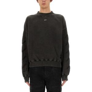 오프화이트 긴팔 티셔츠 OMBA070 C99FLE0021077 GREY