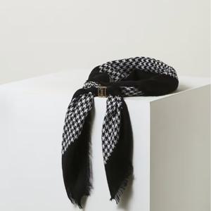 [닥스핸드백] 블랙 하운드투스 체크 숄 스카프 링세트 DCSC5F855BK