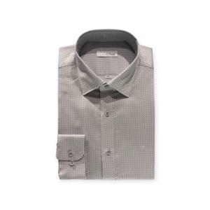 [에스티듀퐁(셔츠)]그레이 모티브패턴 비즈니스 캐쥬얼 슬림셔츠 SE5FM21LS252SGY