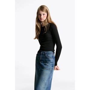 타미데님 여성 슬림 립 롱 슬리브 T32F6TTO03TWT1