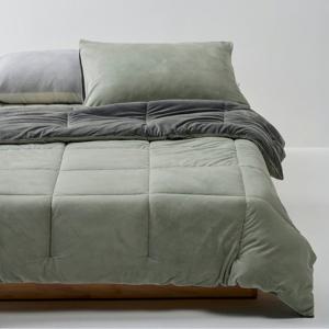 [JAJU/자주] 밍크 플리스 배색 차렵이불 SS 카키그레이