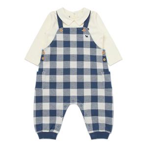 [블루독베이비]NY)빅체크세트형우주복  45A13-600-03