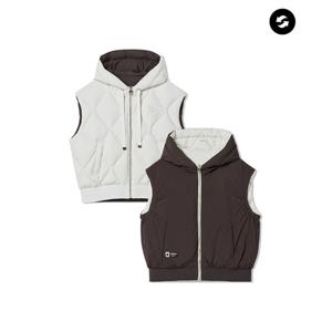 [라이프워크] 여성) 소프트 리버시블 후드 다운 베스트_LW254DV800