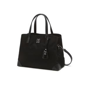 [닥스핸드백] 블랙 가죽 배색 나일론 토트백 M DCBA6E053