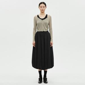[샵앤][샵앤] 여성 밴딩 무지 벌룬 롱스커트 NTT-WSK-20806-블랙