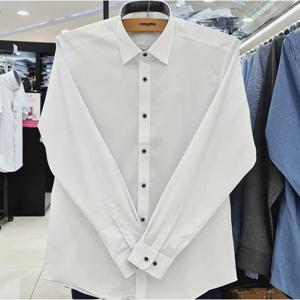 [레노마셔츠]슬림핏/긴소매/필라필 스판/카라.소매 안 배색 셔츠