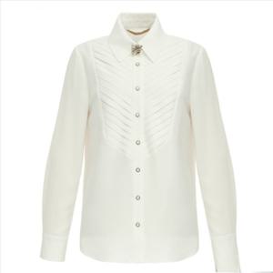 [미니멈]브로치 포인트 카라블라우스(MXDAWB9350 IV1)_IC