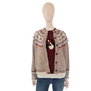 [숲]노르딕 패턴 라운드넥 니트가디건 SBAGD36