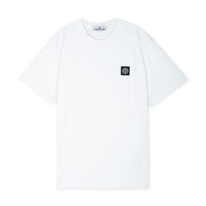 [꼬르소밀라노] 스톤아일랜드 남성 로고 패치 화이트 반팔티 791524113 A0001