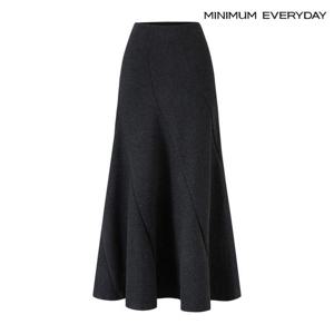 [미니멈][미니멈 에브리데이]플레어 허리 밴딩 라인 롱 스커트 (EB4WH012D)