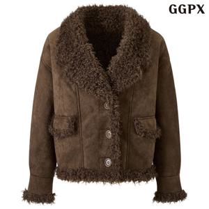 GGPX 양털 배색 포켓 무스탕 자켓 (GPDJK009D)