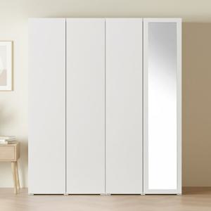 아씨방가구 피트 원터치 원룸 행거 싱글+전신거울 옷장 세트 1600