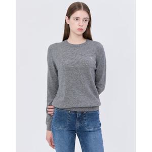 헤지스 여성 24FW 반값세일스테디셀러울 차콜그레이 라운드넥 스웨터 WSSW4DU01CG