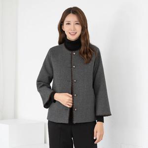 [모슬린]엄마옷 라운드 울모직 무지 정장자켓 510FGH062 마담/중