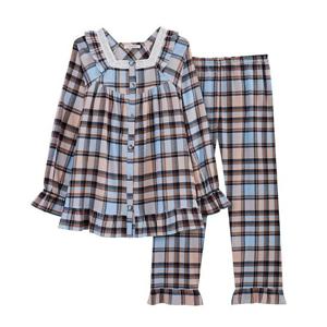 [바바라(언더웨어)]블루핑크 체크 면 여성파자마AWP4611RR