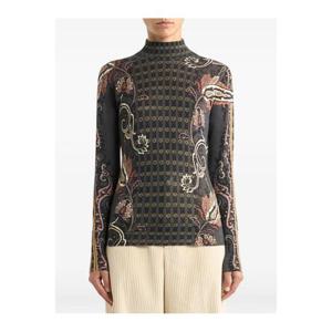 25 FW 에트로 페이즐리 모티프 터틀 넥 탑 WRKE0144AKF19 TP444770148