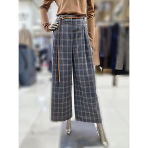 제시뉴욕 세이브존04 벨티드 투턱 체크 와이드 팬츠 JE9PL0710PL