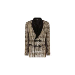 돌체앤가바나 토글 클로저 브러시드 시퀸 장식 재킷 F29QAZGDAVI