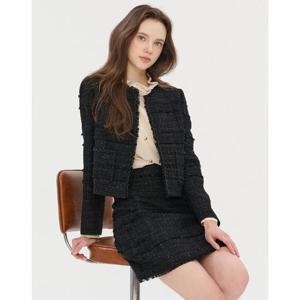 질스튜어트 뉴욕 여성 25FW 블랙 글리터장식 코튼혼방 트위드자켓 JSJA5D220BK