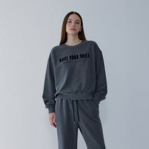 [보브]피그먼트 부클레 레터링 맨투맨7155440008