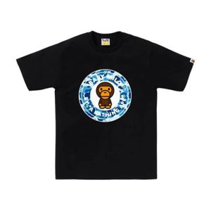 베이프 반팔 티셔츠 002TEL801003BK9 BLACK BLUE DOM