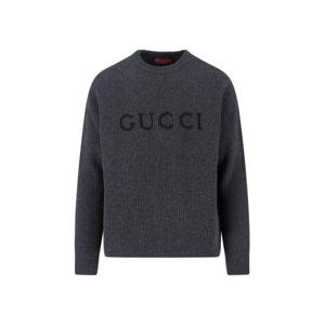 구찌 울 캐시미어 립 니트 스웨터 833499 XKEYJ 1043 Grey