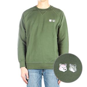 [메종키츠네] (JM00330KM0001 KHAKY GREY) 남성 더블 폭스 맨투맨