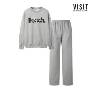 [비지트인뉴욕]루즈핏 빅로고 맨투맨 앤 팬츠 기모 셋업 V5BST02
