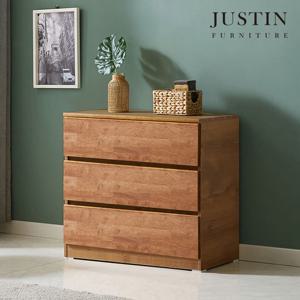 [저스틴퍼니처]워든 월넛 러버우드 원목 3단 서랍장(800)