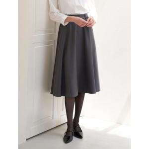 [위시드]뒷 허리 밴딩 플레어 미디 스커트 (WICCSK001)