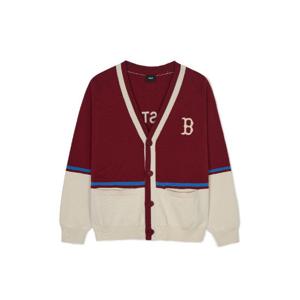 MLB자켓 JQT 3AKCV0144-43WIS 바시티 컬러블럭 버튼 가디건 보스턴 레드삭스