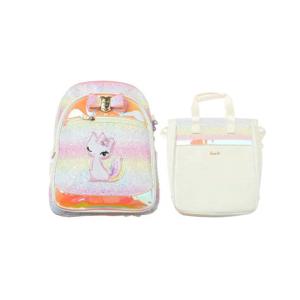 [프렌치캣(백)]아이보리 리본고양이책가방신주머니셋트(Q51DG20912101)