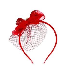 [프렌치캣(정상)]RED 베일 헤어밴드(Q56DG5081)
