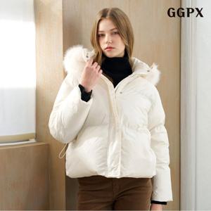 [GGPX] 베이직 후드 퍼 하이넥 밑단 스트링 패딩 점퍼 (GPDJJ040D)