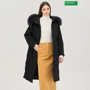 베네통 브론즈 폭스 퍼 구스 롱 패딩 BAPD55461