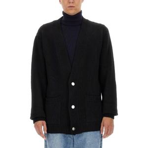 발망 로고 인레이 브이넥 버튼 가디건 BH1KM000_KC88EAB