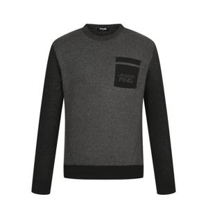 [핑]남성  투톤조직 변형 긴팔니트  111D3SR701_BK