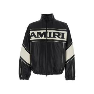 아미리 로고 프린트 레더 재킷 AMOUJA1030