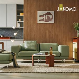 벨루떼 3인 천연면피 소가죽 소파+스툴