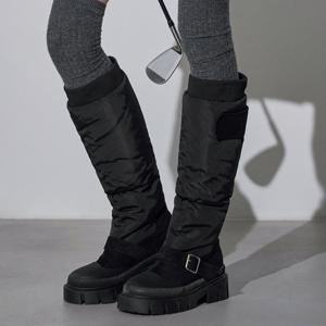 [르니앤맥코이골프] 여성 캐주얼 스웨이드 패딩 버클 롱 부츠 FM12AS101