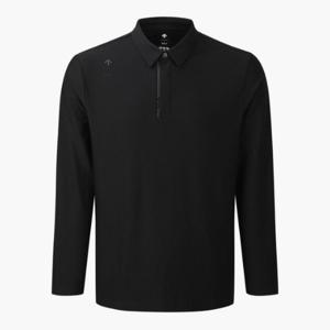 데상트골프티셔츠 VQA DQ32MFTL83-BLKG 시그니처 자카드 Y에리 긴팔티 / BLACK