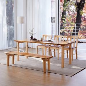 해찬솔 북미산오크 6인 통원목 식탁세트B 1800_TR