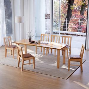 해찬솔 북미산오크 6인 통원목 식탁세트A 2200_TR