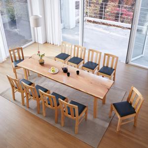 해찬솔 북미산오크 10인 통원목 식탁세트A 2600TR