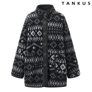 [탱커스]시어링 패턴 하이넥 플리스 자켓 (TX4JK030L0)