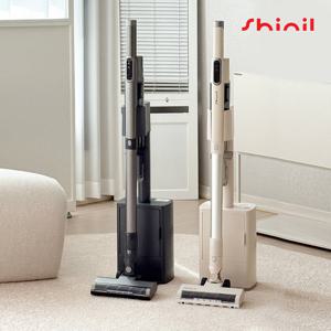 신일 무선 청소기 스테이션 자동 먼지비움 BLDC 진공 가벼운 초경량 원룸 진공  그레이