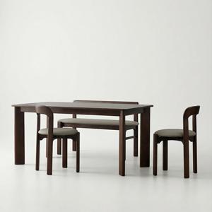 스코나 파인즈 원목 4인 식탁세트(벤치1개+의자2개)